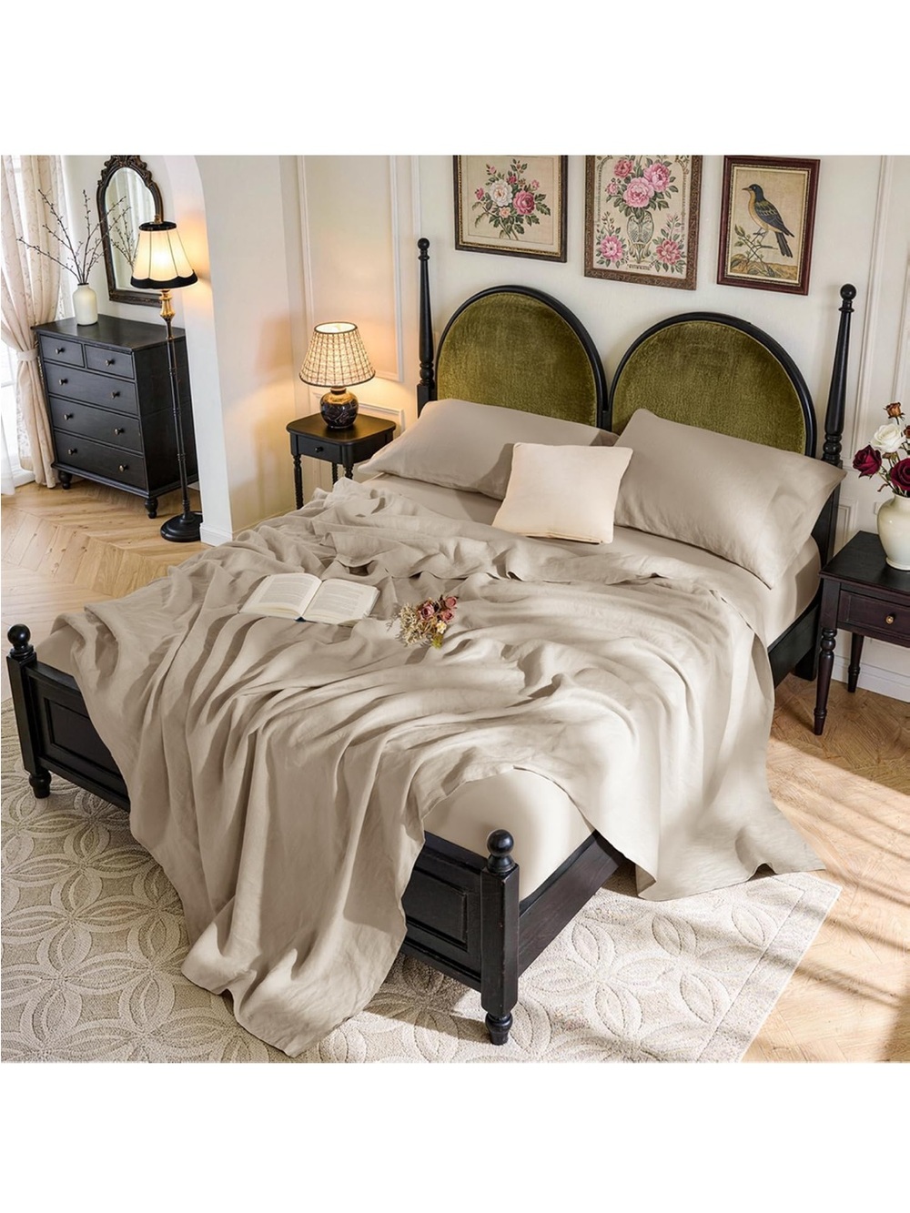 NEW SONORO KATE 100% French Pure Linen Sheets, Breathable and Durable Linen King